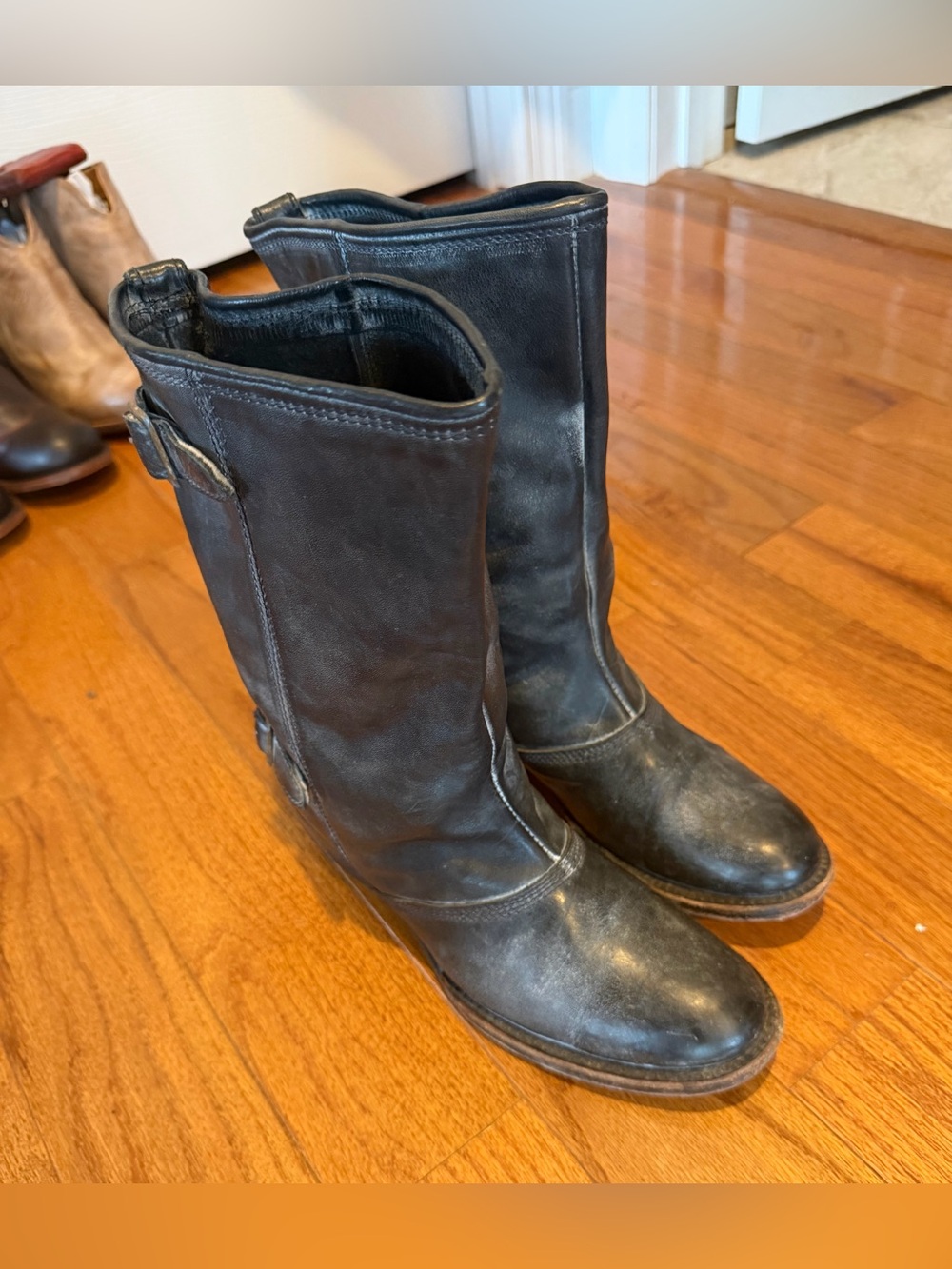 Freebird by Steven “Iland” Women's Black Leather Mid-Calf Slouch Boots 7